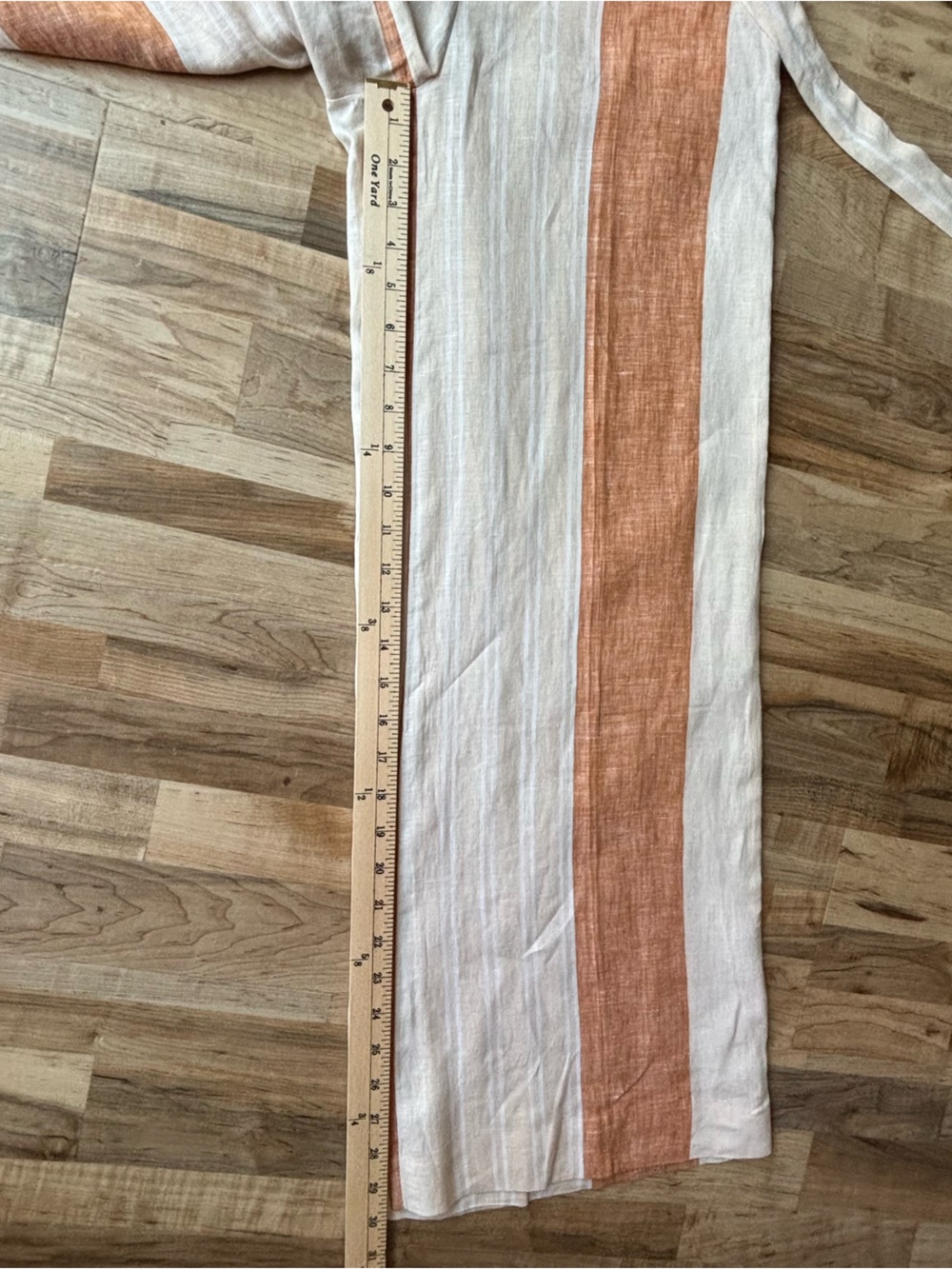 Ett:twa Anthropologie Striped Linen Wide Leg Pants Tie Waist Coastal Beachy sz 0 - Picture 8 of 13